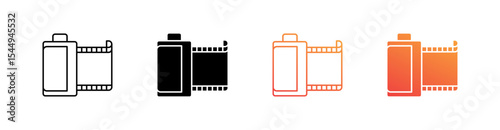 Film Roll Multiple Style Icon Set Collection 