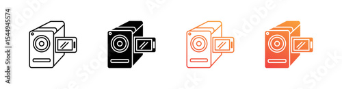 Handy Cam Multiple Style Icon Set Collection 