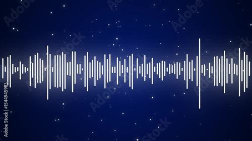 Audio Waveform Equalizer Animation with Particles Background