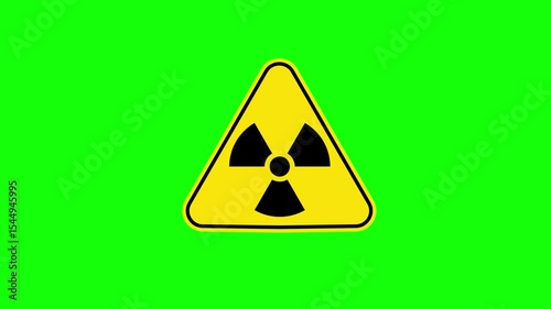 Animated Radioactive Symbol on Green Screen