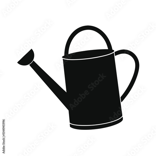 Watering can black silhouette on white background