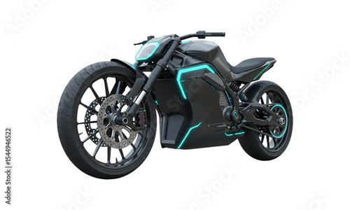 Futuristic Motorcycle: An avant-garde motorcycle, showcasing a sleek design and cutting-edge technology, stands as a symbol of innovation and the future of transport.
