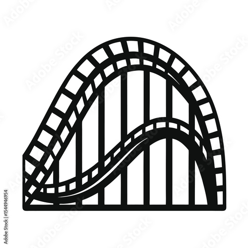 Roller coaster silhouette amusement park ride
