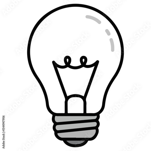 A classic light bulb icon in a simple, hand-drawn style. Represents an idea, innovation, creativity, or solution. Great for business, education, and technology-related graphics.