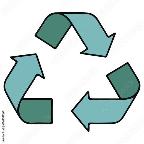 The universal recycling symbol with three chasing green arrows. Represents sustainability, environmental protection, and the process of reusing materials. A key icon for eco-friendly products.