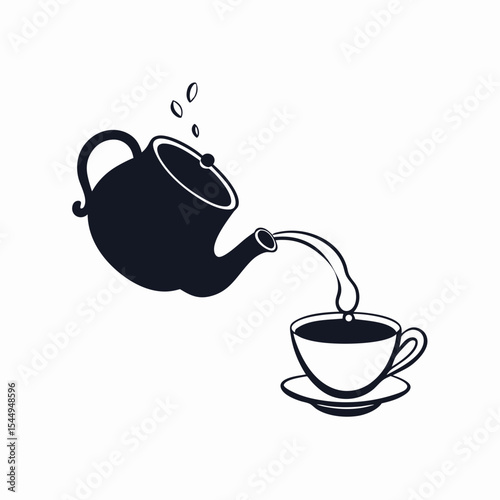 cup of tea with teapot