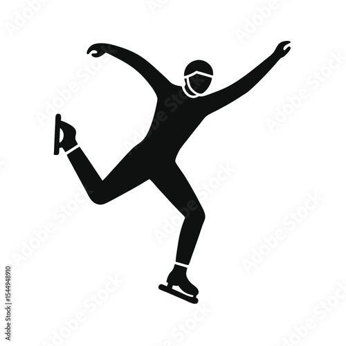 Figure skating silhouette on a white background