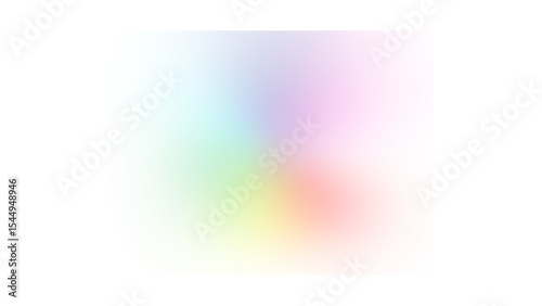 Soft Multicolored Light Gradient: A gentle, diffused blend of pastel hues like blue, pink, green, and red, creating an ethereal background on a transparent background.

