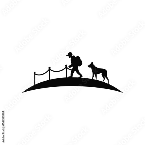 Man riding horse vector silhouette illustration at sunset