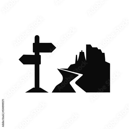 A religious cross symbol on a road sign in the city with an arrow pointing towards faith, a vector illustration for Christian design