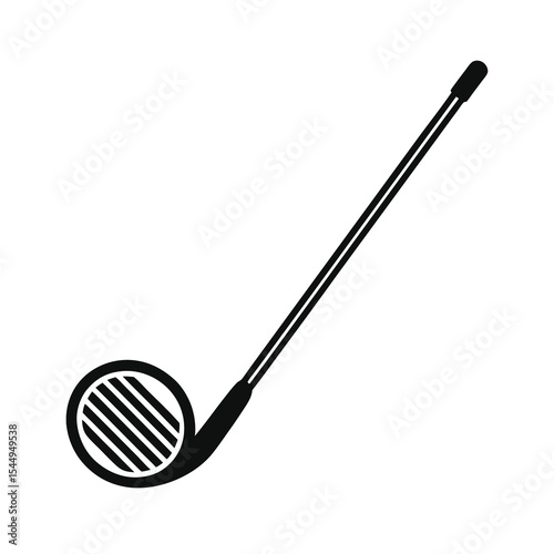 Isolated Black Golf Club Silhouette on White