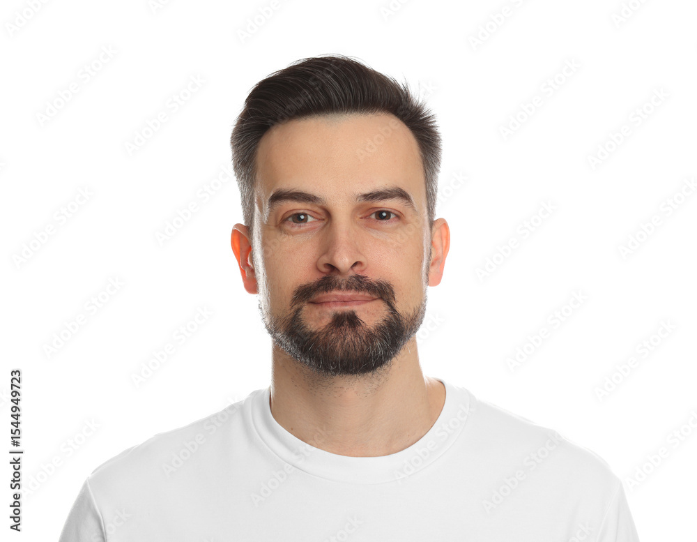 Obraz premium Handsome man before shaving on white background