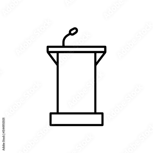 Church pulpit icon in outline style – symbol of preaching and gospel sharing