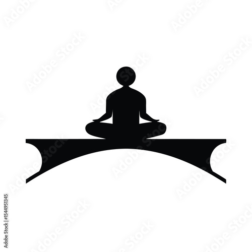 Meditating woman in a peaceful lotus pose, a beautiful silhouette for yoga and relaxation