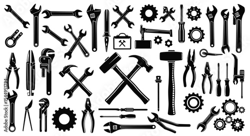 Various Repair Instruments and Devices for Home Improvement and Repairing Vector Illustration