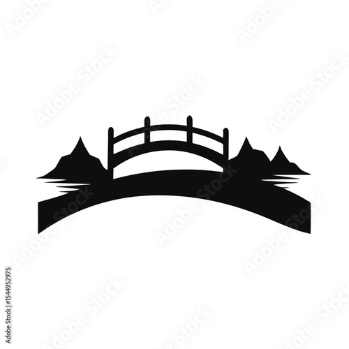 Vector silhouette of a city skyline with a cargo ship on the water