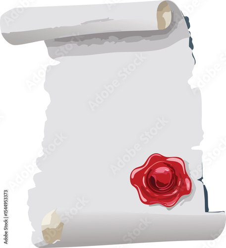 A single handwritten letter on parchment paper, folded delicately with a red wax seal bearing a rose crest. The paper edges are torn unevenly, and the ink has faded to a soft gray