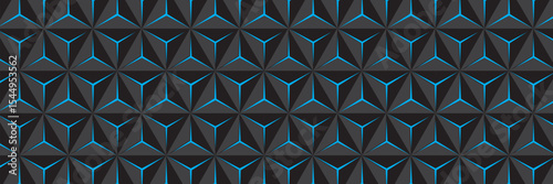 Dark hexagon abstract technology background with bright flashes under the hexagon. Hexagon game vector abstract technology background.
