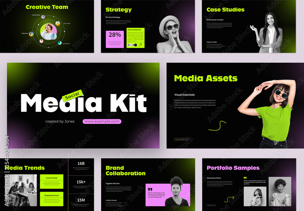 Social Media Kit Presentation for Brand Stock Template | Adobe Stock