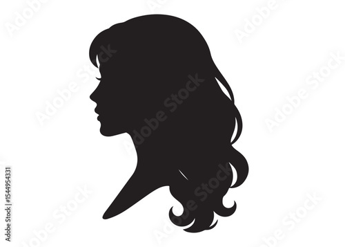 woman hairstyle logo silhouette vector illustration, hair salon logo icon vector silhouette, beauty long hair woman logo silhouette, beauty woman long hair silhouette on white background