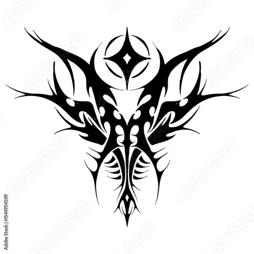 Hand drawn tribal tattoo design