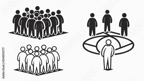 People in a circle engaged in business discussion, a 3D illustration of teamwork and communication, symbolizing a diverse group and their ideas
