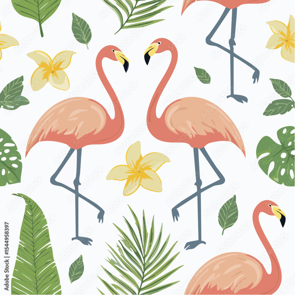 Obraz premium Flamingo Seamless Pattern