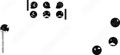 full moon clouds vector