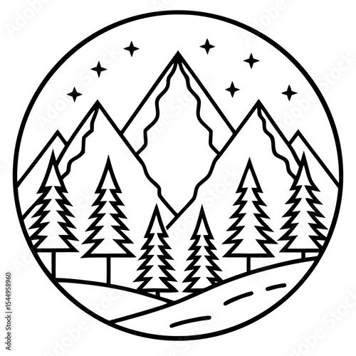 Mountain Edge Forest Scene