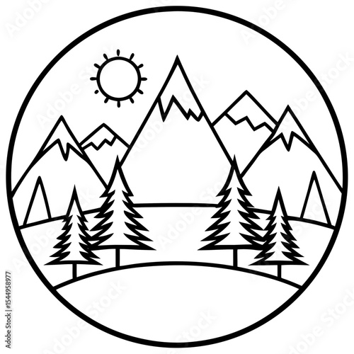 Mountain Edge Forest Scene