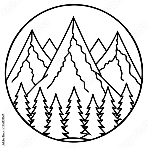 Mountain Edge Forest Scene