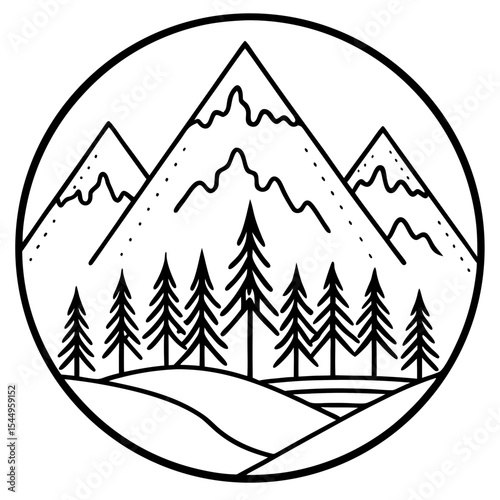 Mountain Edge Forest Scene