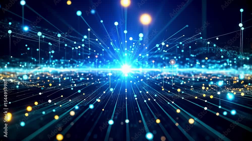 Microscopic smart dust sensor particles floating through a data rich environment, visualizing next gen nano tech IoT systems, and pervasive environmental monitoring, technology backgrounds