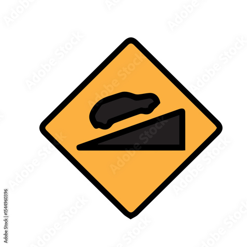 icon steep hill sign
