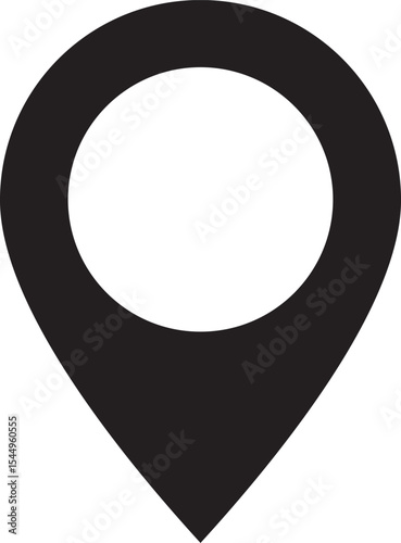イラスト素材：マップのピン　ベクター　白黒　red pin point. pin location icons.