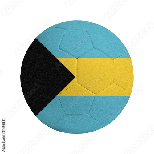 Soccer ball with flag of Bahamas