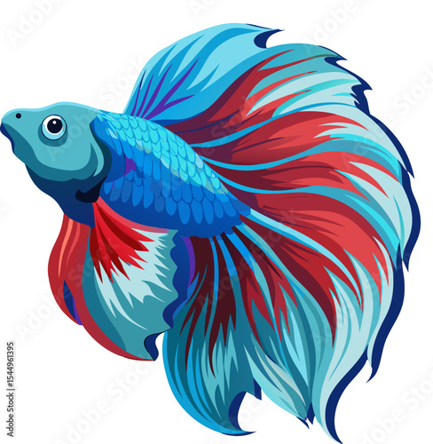 illustration of fish in the water Betta (Siamese fighting fish)