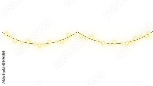 Transparent Background Draped Warm White String Lights Line

