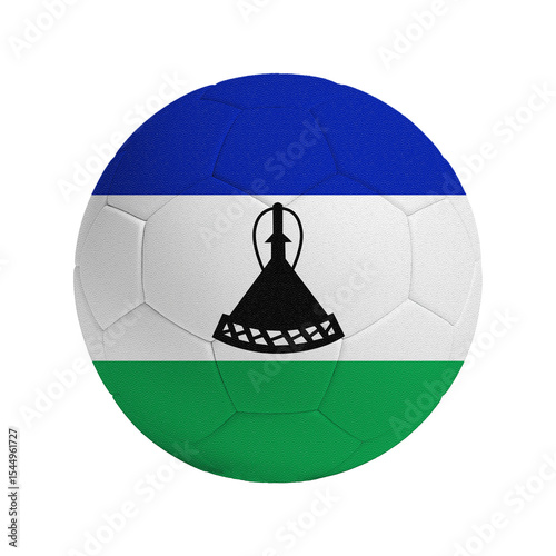 Soccer ball with flag of Lesotho