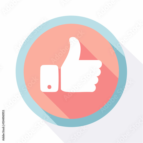 Flat vector illustration of social media like icon in a modern pastel color palette