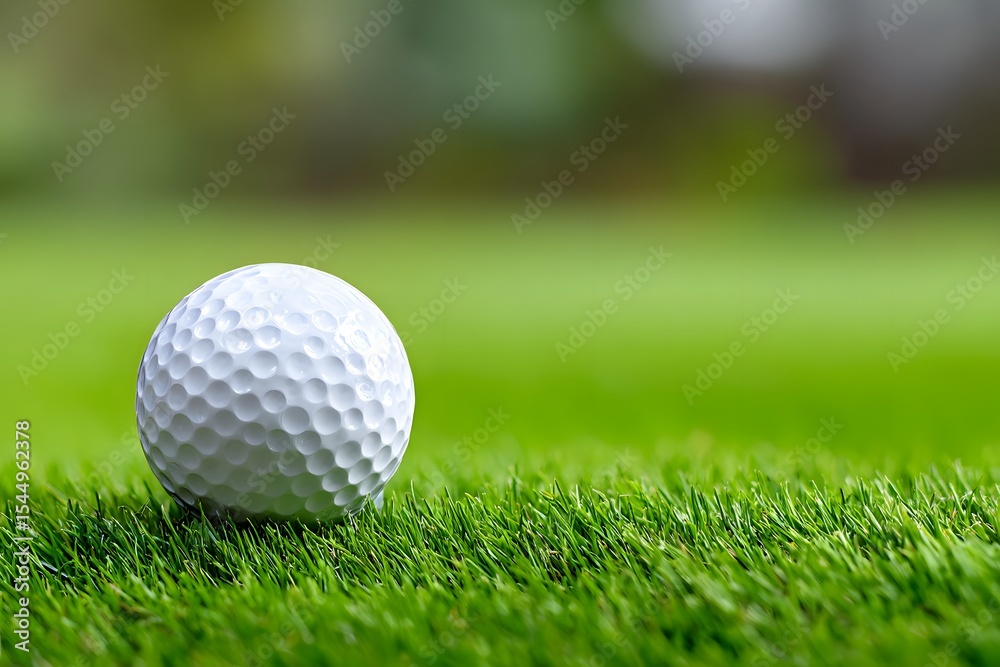 Obraz premium Close up Golf ball on fairway golf course