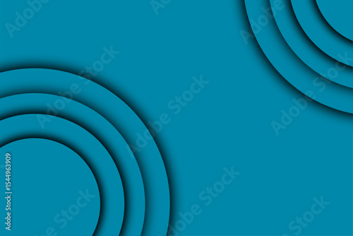 Partial ripple circle abstract background in minimalist blue tones.