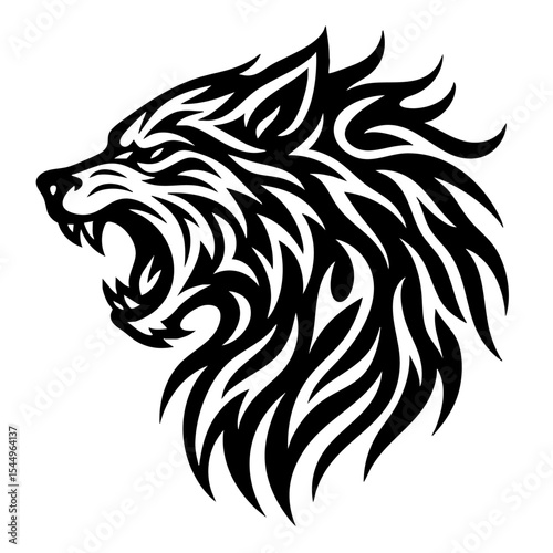 wolf head tattoo vector