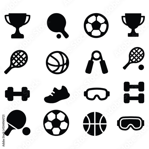 Sports icons set collection isolated on white background