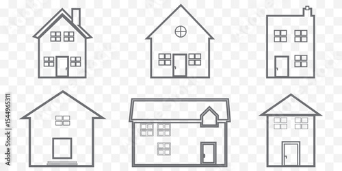 Home flat icon set vector illustration EPS 10