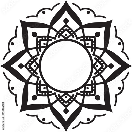 Elegant Mandala Design Featuring Intricate Patterns and Symmetrical Floral Elements