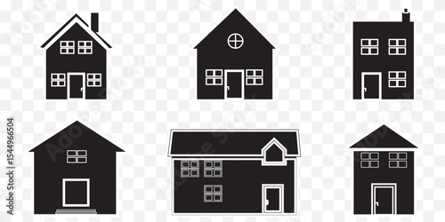 Home flat icon set vector illustration EPS 10