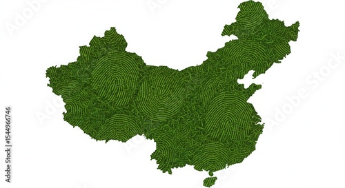 Green leaf Canada shaped like a world map on a white background
