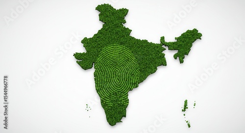 Green leaf India shaped like a world map on a white background