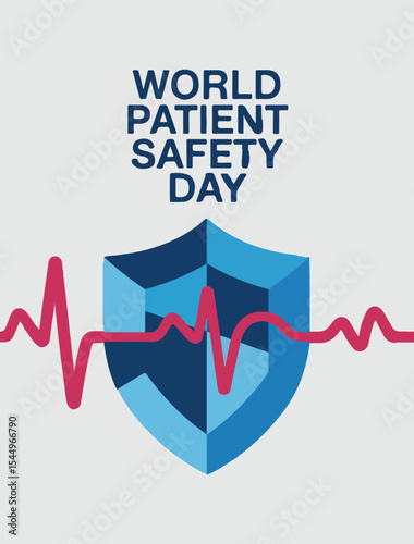 World Patient Safety Day vector illustration set featuring healthcare workers, safety icons, hospital care, patient protection, medical staff, hygiene, emergency response